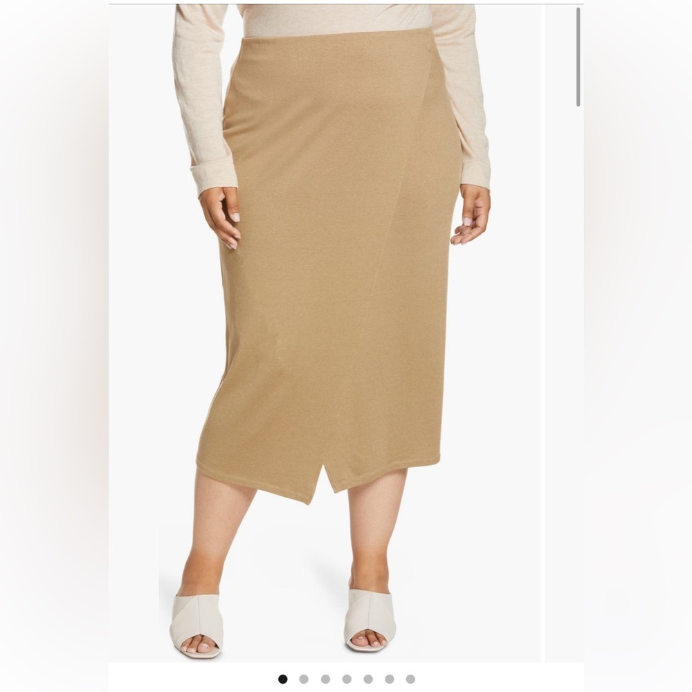 VINCE Elegant Tan Midi Skirt - Picture 2 of 11